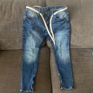 YoungLA blue washed jeans size 32/30. Zippers on the ankles